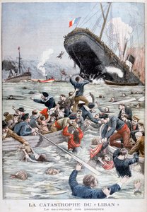 Der Passagierdampfer Liban sinkt nach der Kollision mit einem anderen Schiff, 1903