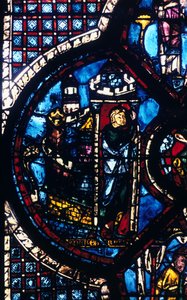Der Pilger verlässt Jerusalem nach Jericho, Buntglasfenster, Kathedrale von Chartres, Frankreich, 1205-1215 von Unbekannt
