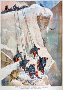 Die Rettung von zwei französischen Soldaten nach einer Lawine, 1894