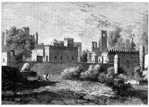 Der königliche Palast in Gondar, die alte Hauptstadt von Abessinien, ca. 1890