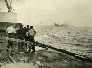 Das Sinken des deutschen Kreuzers Mainz, 28. August 1914, ca. 1920
