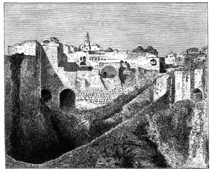 Die südlichen Festungsmauern von Jerusalem, um 1890