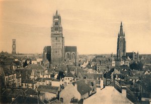 Die drei Türme: der Glockenturm, die Kathedrale und die Kirche Unserer Lieben Frau, ca. 1910 von Unbekannt
