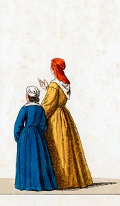 Theaterkostümentwurf für Shakespeares Stück, Heinrich VIII, 19. Jahrhundert von Unbekannt