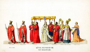 Theaterkostümentwürfe für Shakespeares Stück Heinrich VIII., 19. Jahrhundert
