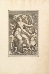 Thetis sitzt mit einem Triton