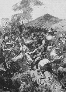 Sie stürzten sich in die brodelnde Masse bemalter und befiederter Rothäute, 1902 von Unbekannt