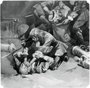 Thomas Blood versucht, die Kronjuwelen aus dem Tower of London zu stehlen, 1937 von Unbekannt