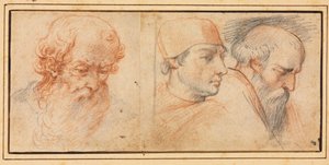 Drei Kopfstudien, 1600er Jahre von Unbekannt