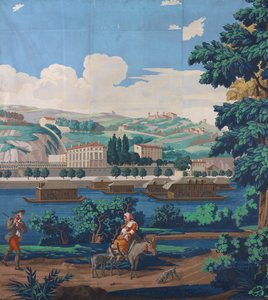 Drei verbundene Tafeln: Die Ansichten von Lyon, Frankreich, Erstausgabe von Unbekannt
