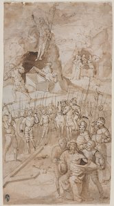 Drei Szenen aus der Passion Christi (recto) Architektonische Skizze (verso) von Unbekannt