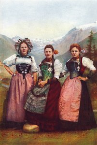 Drei Schweizer Mädchen, 1912 von Unbekannt