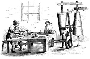 Werfen eines irdenen Gefäßes, um 1860