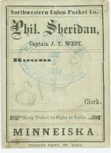 Ticket für das Dampfschiff Phil. Sheridan, 9. Dezember 1868 von Unbekannt