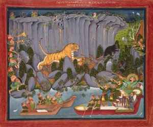 Tigerjagd von Ram Singh II, um 1830-1840 von Unbekannt