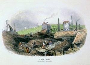 Zinnmine zwischen Camborne und Redruth, Cornwall, ca. 1860 von Unbekannt