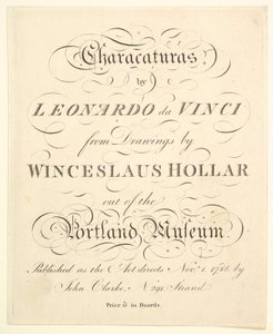 Titelseite: Karikaturen von Leonardo da Vinci, nach Zeichnungen von Wincelslaus Hollar, aus..., 1786