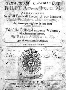 Titelseite von Elias Ashmoles Theatrum Chemicum Britannicum, 1652