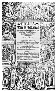 Titelseite der Coverdale-Bibel, 1535 von Unbekannt