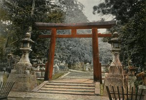 Tori an einem Shinto-Tempel, 1900 von Unbekannt