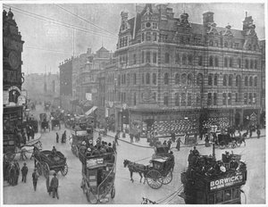Ecke Tottenham Court Road, London, um 1903