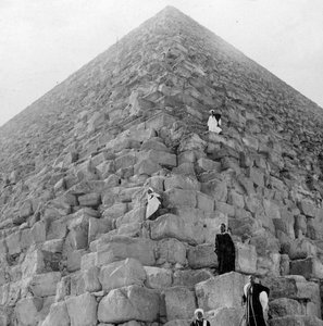 Touristenecke, die Große Pyramide von Gizeh, Ägypten, 20. Jahrhundert