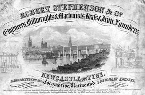 Handelskarte von Robert Stephenson & Company, englischer Ingenieur, ca. 1800er Jahre