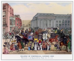 Verkehr in Whitehall, London, 1829