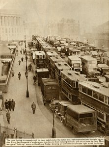 Verkehrsstau auf der Blackfriars Bridge, London von Unbekannt