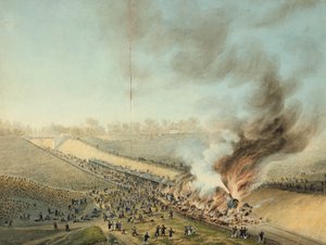 Zugunglück in Bellevue im Jahr 1842, 19. Jahrhundert von Unbekannt