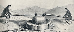 Trapiche oder Mühle, verwendet bei den Lavaderos oder Goldwäschereien, um 1826, 1911