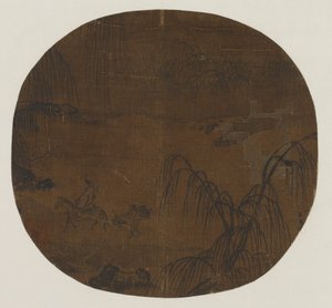 Reisende unter Weidenbäumen, Yuan- oder Ming-Dynastie, 1279-1644