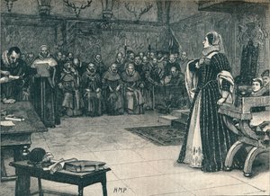 Prozess von Maria Stuart in Schloss Fotheringhay, 1586 (1905) von Unbekannt