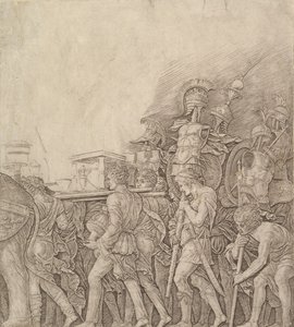 Triumph des Cäsar: Soldaten tragen Trophäen, ca. 1490 von Unbekannt