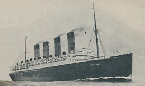 Triumphierend seit zwanzig Jahren. Die Mauretania, gebaut 1907, um 1927, 1936