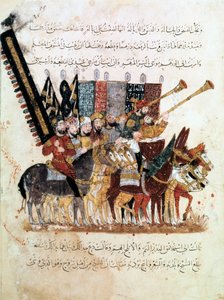 Truppe von Reitern bei einer religiösen Zeremonie, ca. 1240 von Unbekannt