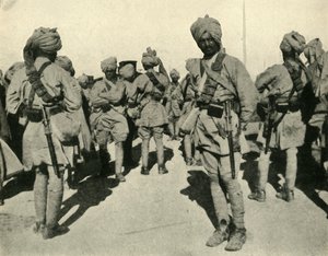 Truppen der Sirhind Brigade, Flandern, Erster Weltkrieg, 1914, ca. 1920 von Unbekannt