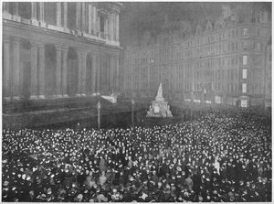 Zwölf Uhr an Silvester vor der St. Pauls Kathedrale, London, um 1902-1903 von Unbekannt