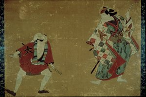 Zwei Schauspieler in einem Stück, 1700-1705 von Unbekannt