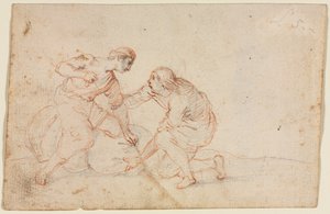Zwei Männer binden ein Bündel, 1600er Jahre