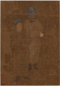 Zwei männliche Figuren, stehend, Ming-Dynastie, 17. Jahrhundert