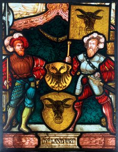Zwei Männer mit Wappen