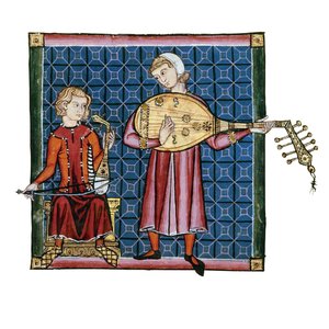 Zwei Minnesänger. Illustration aus dem Codex der Cantigas de Santa Maria, um 1280 von Unbekannt