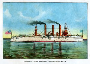 Gepanzerter Kreuzer der Vereinigten Staaten Brooklyn, um 1890er von Unbekannt