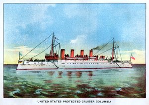 Geschützter Kreuzer der Vereinigten Staaten Columbia, ca. 1890er Jahre von Unbekannt