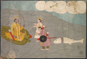 Vanasuras Söhne unterwerfen sich Krishna: Szene aus dem Aniruddha Usha Abschnitt von Krishna Lila