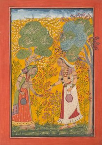 Vasanti Ragini, Seite aus einer Ragamala-Serie (Girlande der musikalischen Modi), ca. 1710