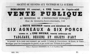 Öffentlicher Verkauf, aus französischen politischen Plakaten der Pariser Kommune, Mai 1871