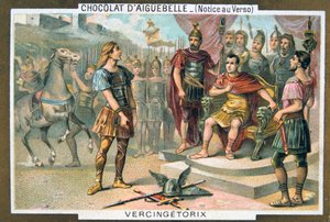 Vercingetorix ergibt sich Julius Caesar, um 46 v. Chr., 19. Jahrhundert von Unbekannt