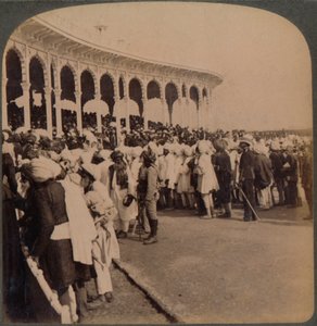 Veteranen des Aufstands von 1857 betreten das Amphitheater beim Durbar, Delhi, Indien, 1903 von Unbekannt